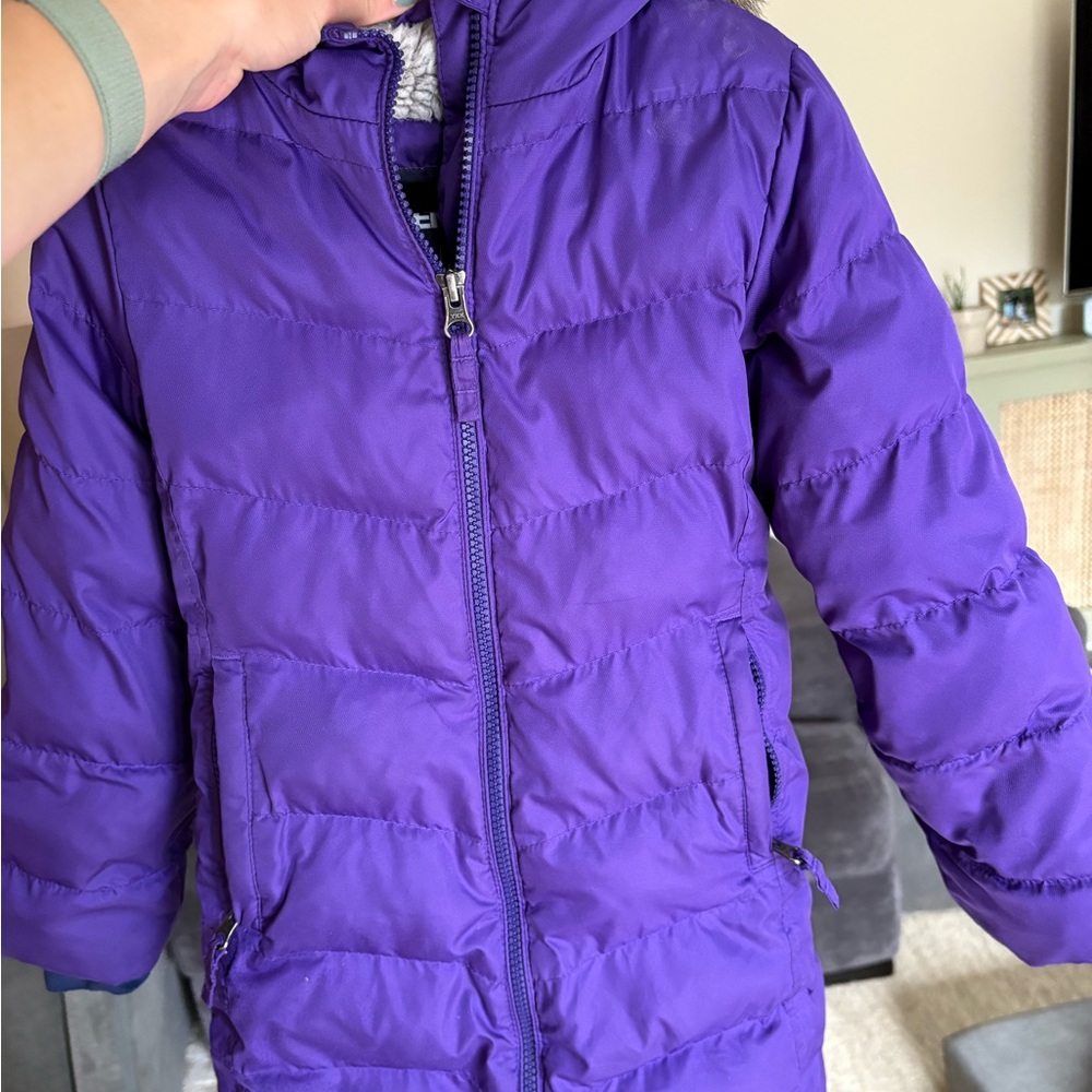 Lands' End Kids Puffer Jacket in Vibrant Purple